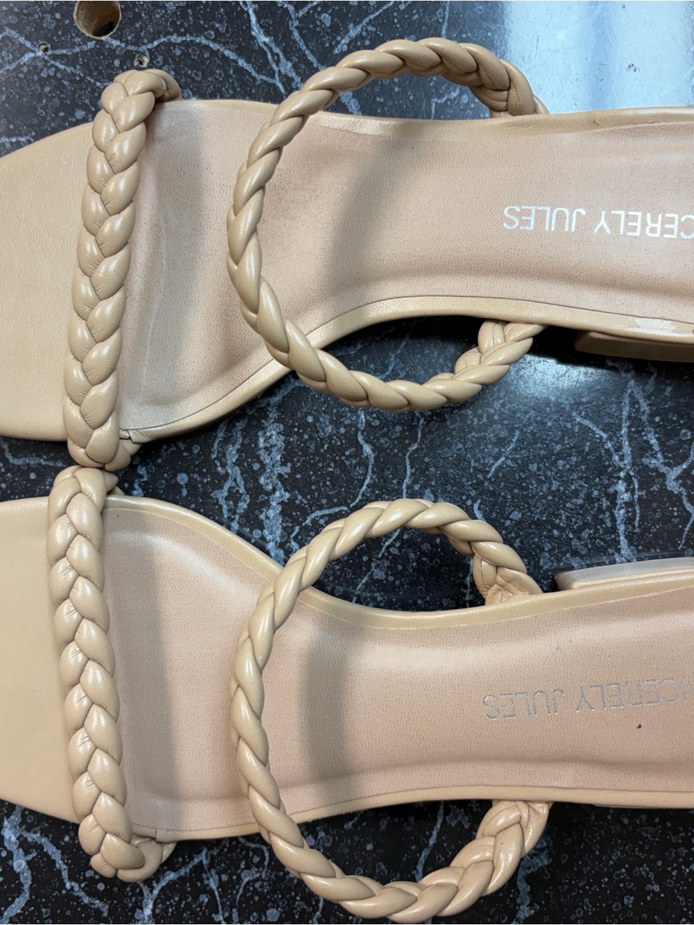 Sincerely Jules Braided Strap Sandals in Nude